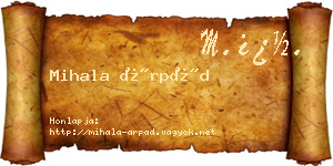 Mihala Árpád névjegykártya