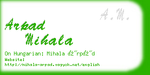 arpad mihala business card